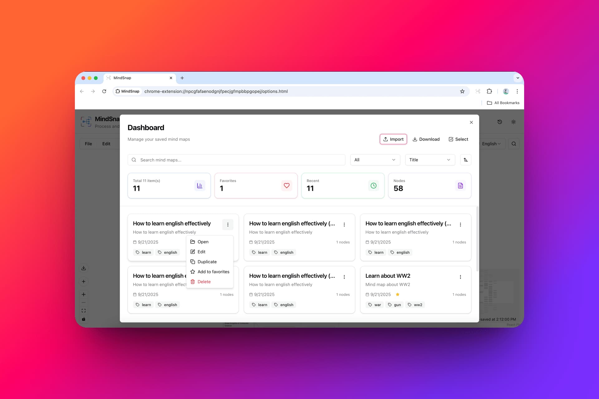 Dashboard MindSnap: Nơi Những Ý Tưởng Trở Thành Hiện Thực